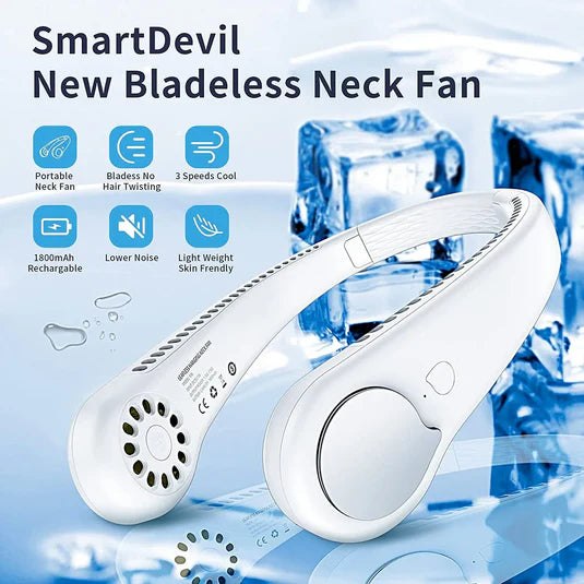 Portable Neck Fan Air Conditioner – Bladeless Rechargeable Cooling Fan